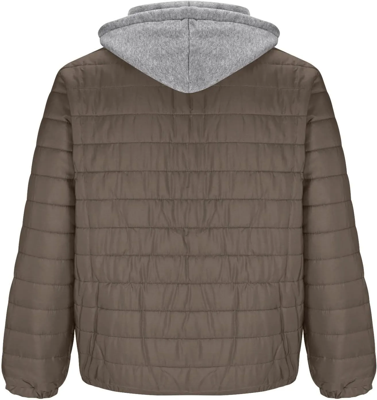 Winter Puffer Jacket for Men Windproof Lightweight Full Zip Hooded Puffy Jackets Quilted Thicken Insulated Down Coats