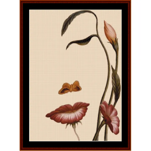 Woman or Flowers? cross stitch pattern
