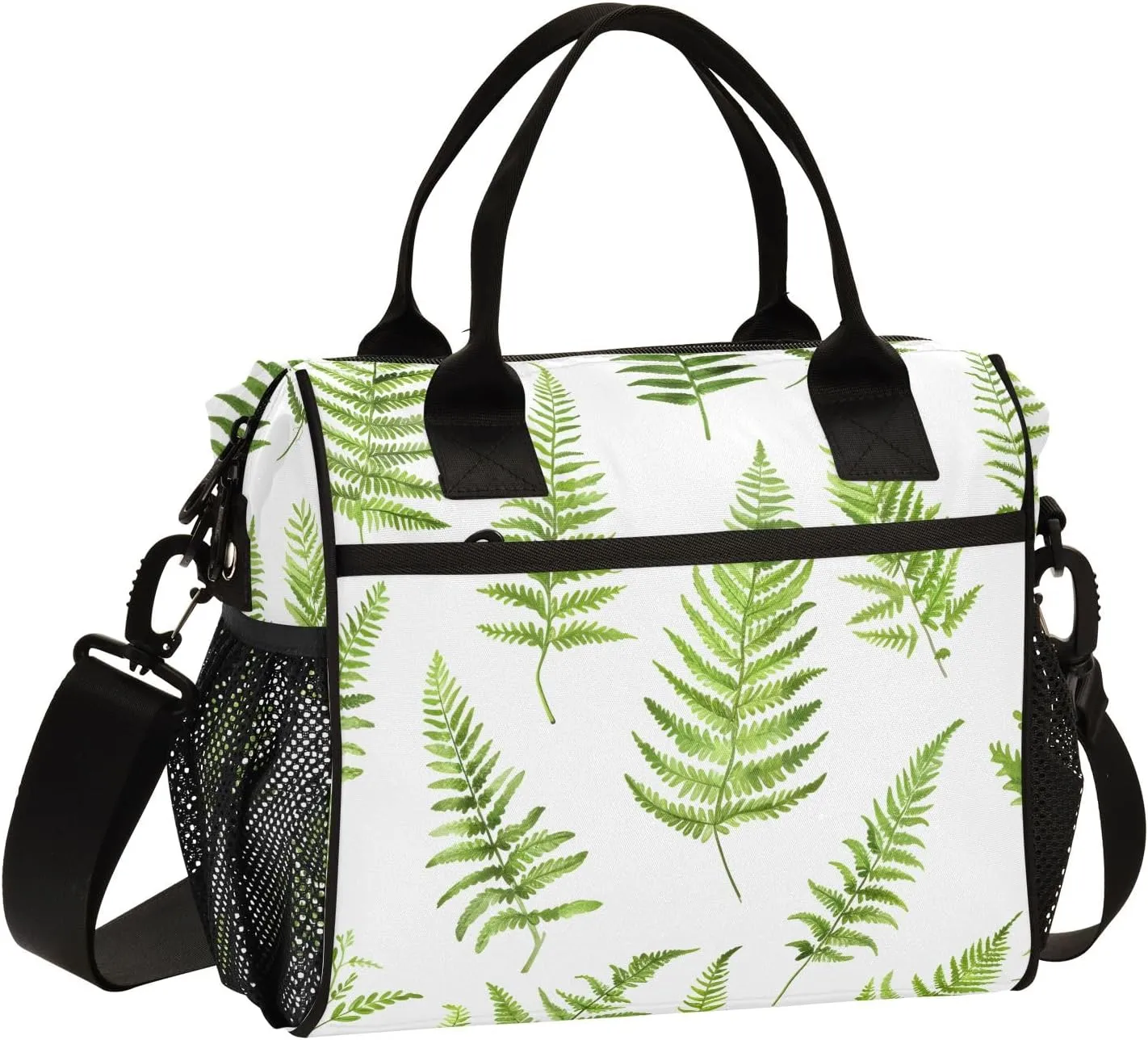 Women Cooler Bags Lunch Bag Reusable Insulated Lunch Bags Fern Pteridophyte Crossbody with Shoulder Strap Adults S