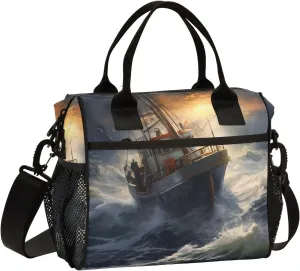 Women Cooler Bags Lunch Bag Reusable Insulated Lunch Bags Shipwreck 2 Crossbody with Shoulder Strap Adults S