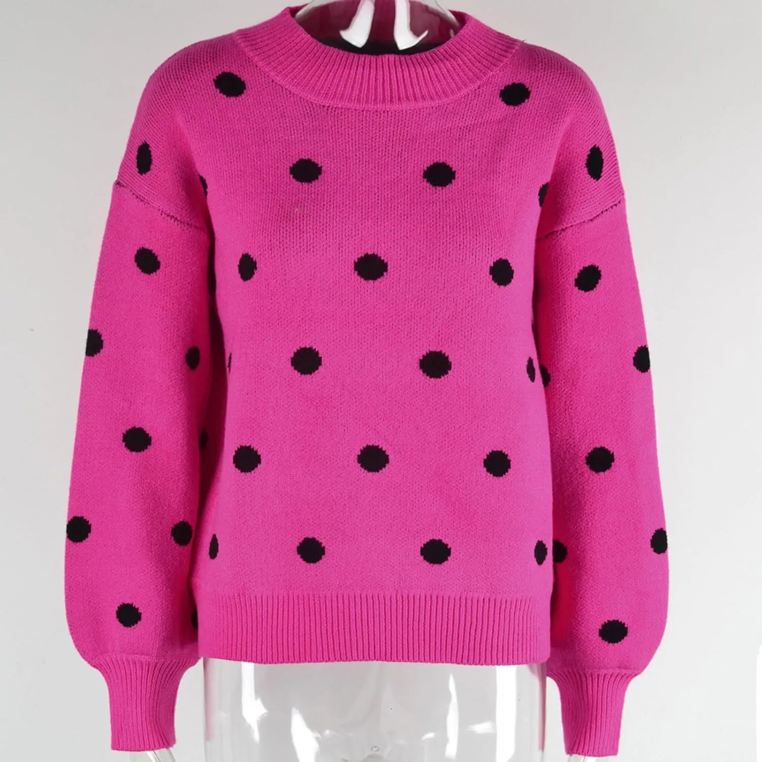 Women Crewneck Long Sleeve Sweaters Casual Loose Comfy Fuzzy Knit Chunky Warm Pullover Cute Heart Graphic Sweater Top