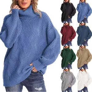 Women Oversized Slouchy Knit Turtleneck Sweaters Fall Fashion 2023 Batwing Sleeve Pullover Tops Y2K Clothes