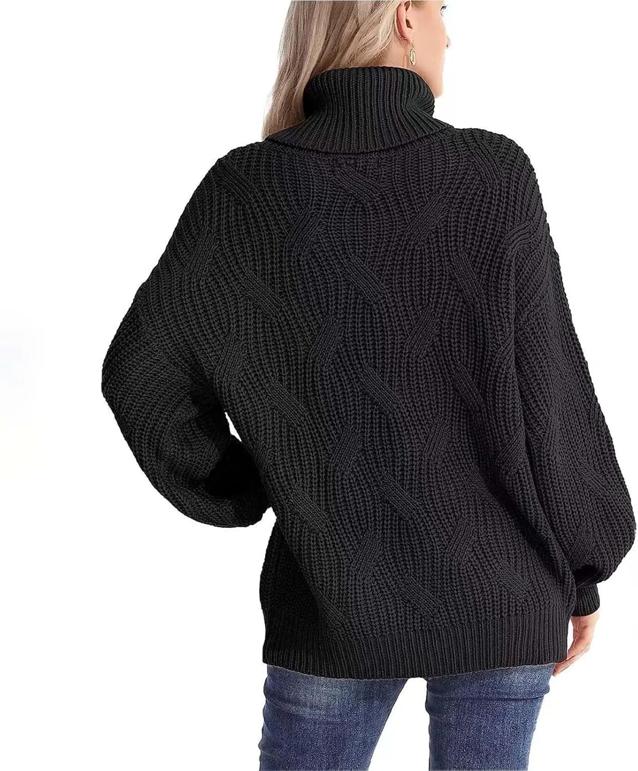 Women Oversized Slouchy Knit Turtleneck Sweaters Fall Fashion 2023 Batwing Sleeve Pullover Tops Y2K Clothes