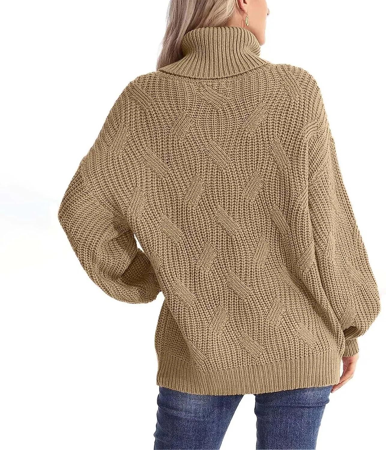 Women Oversized Slouchy Knit Turtleneck Sweaters Fall Fashion 2023 Batwing Sleeve Pullover Tops Y2K Clothes