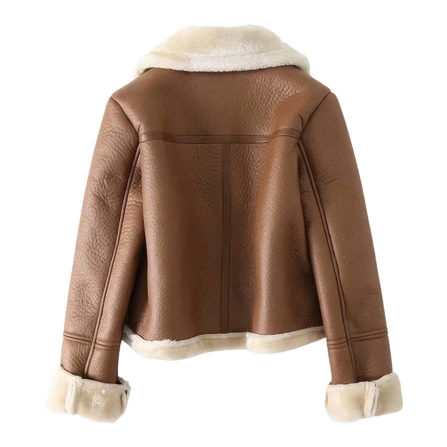 Womens Brown Aviator Jacket