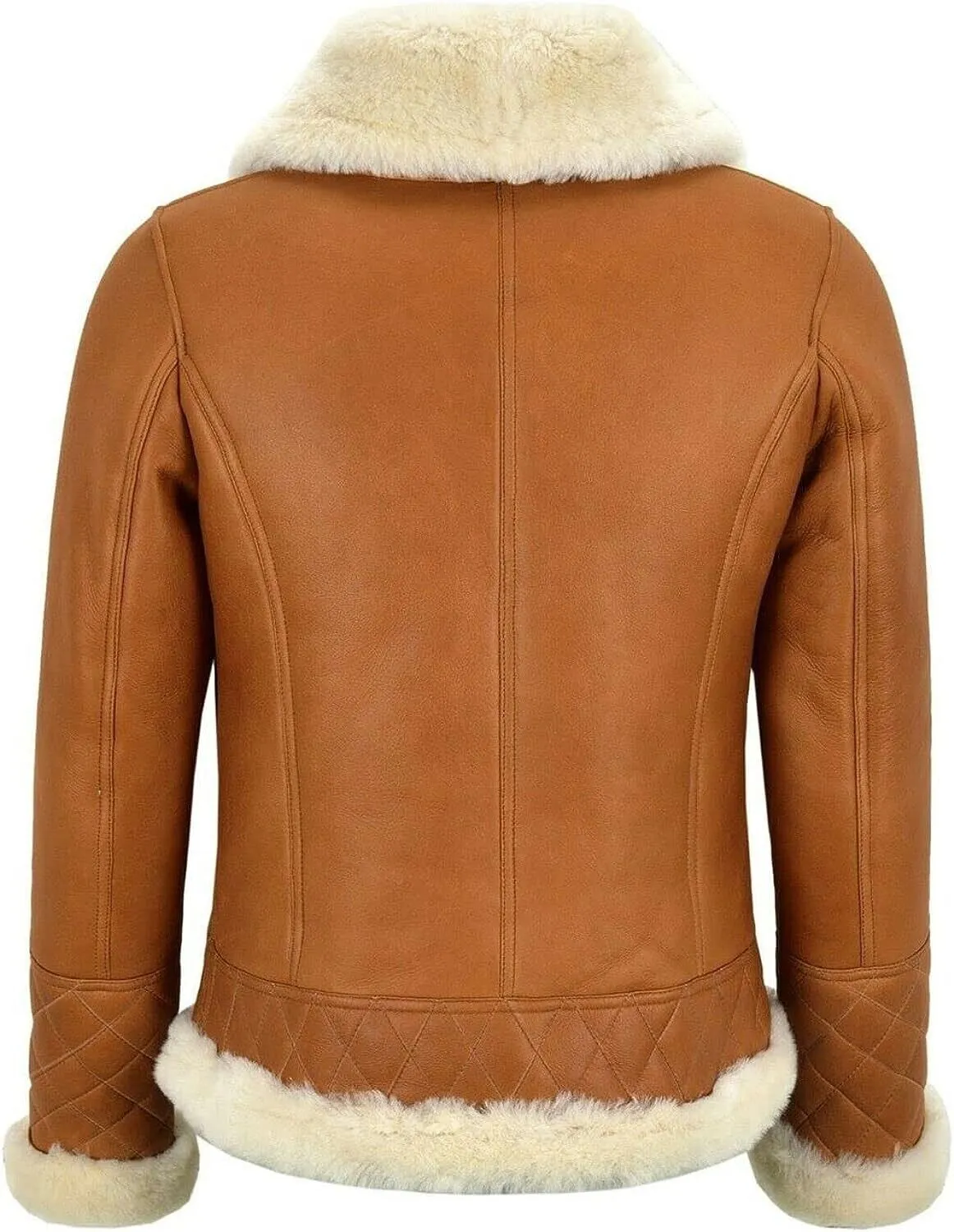Womens Brown White Aviator Jacket