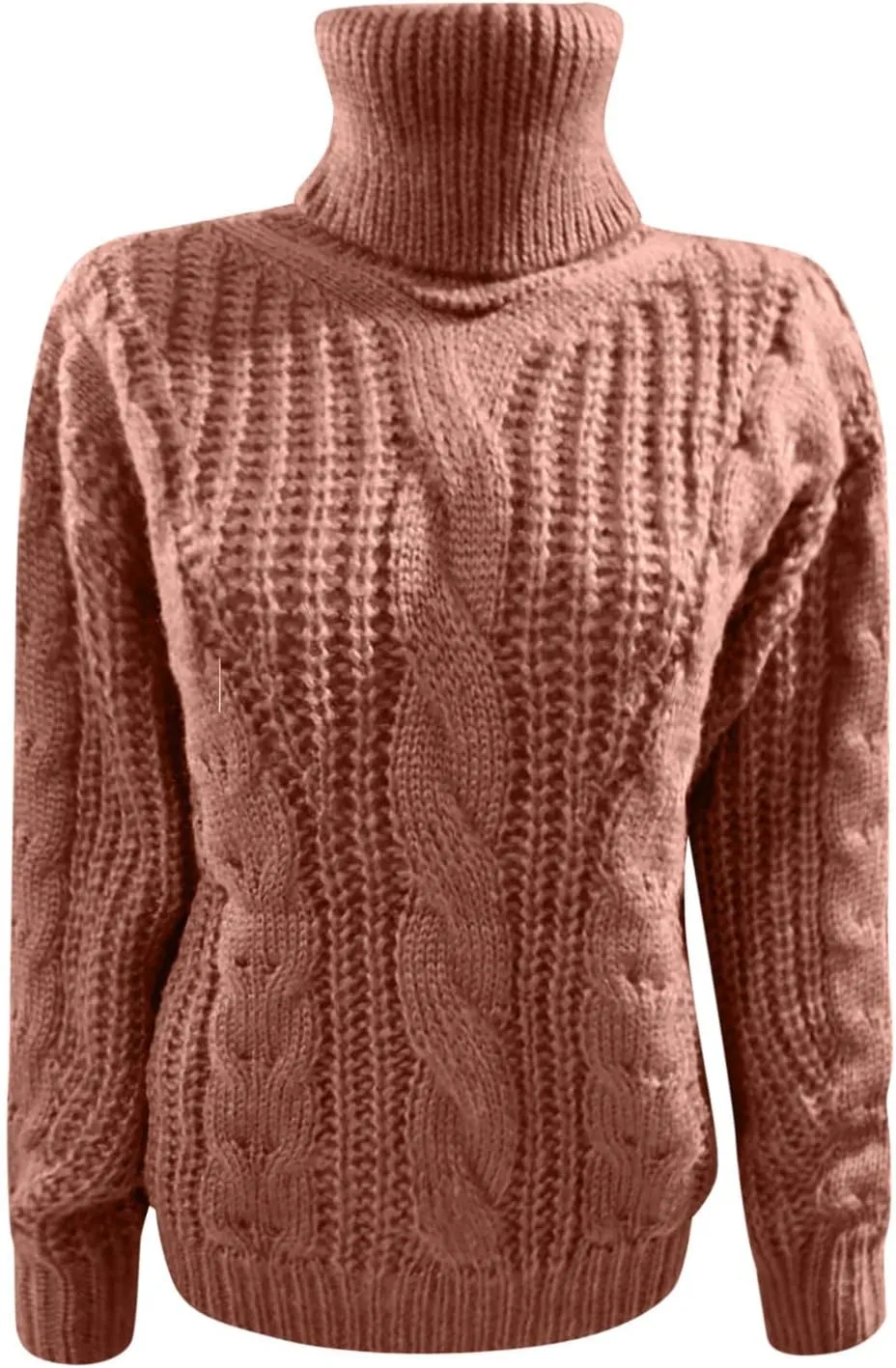 Women's Chunky Cable Knit Pullover 2023 Fashion Sweaters Long Sleeve Turtleneck Fall Winter Trendy Solid Cozy Tops