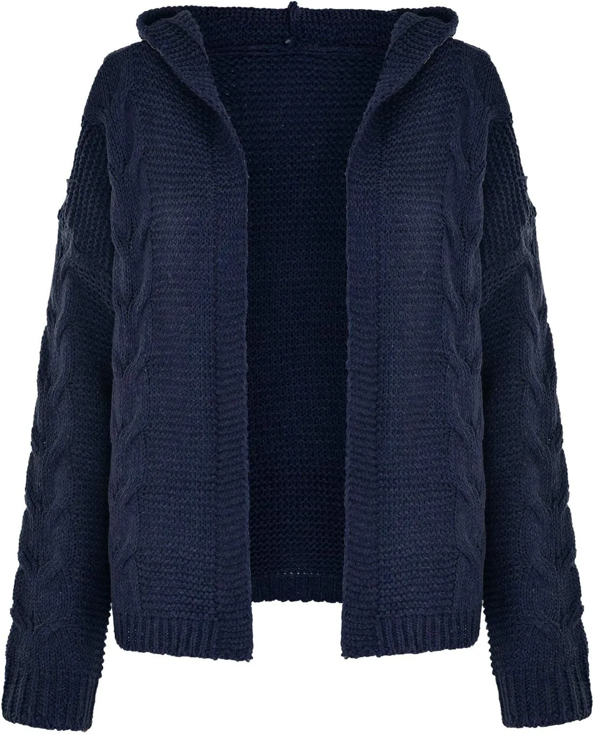 Women's Hooded Sweaters Fall Winter Loose Cardigan Loose Chunky Knit Open Front Sweater Outerwear Jackets Coats
