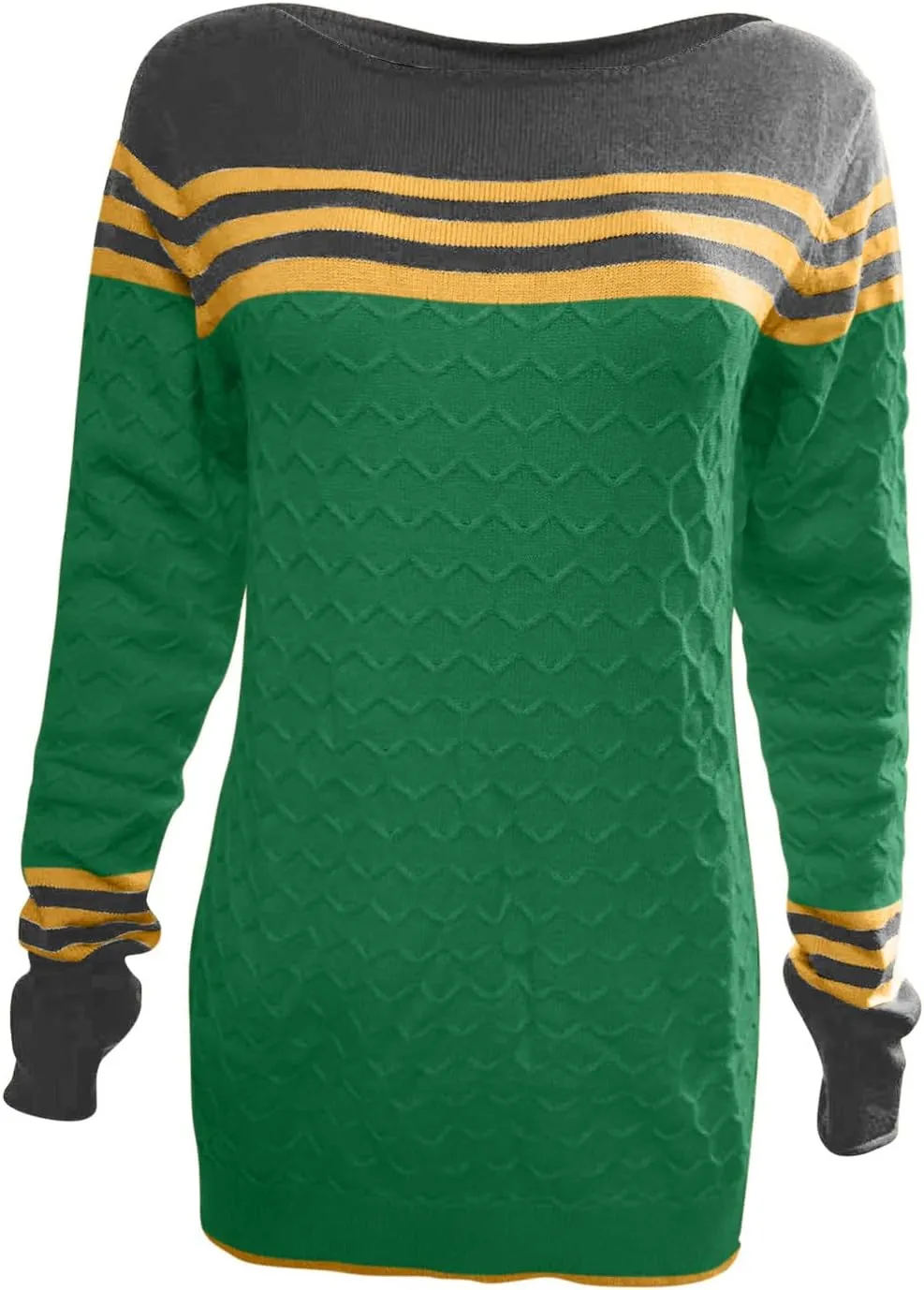 Women's Knitted Color Block Sweaters Long Sleeve Crewneck Fall Fashion Shirt Tunic Tops Blouse Knitwear Pullover