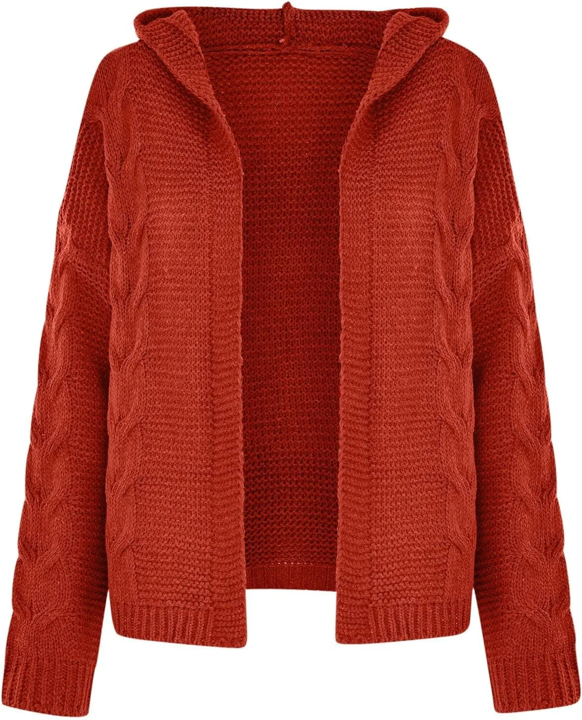 Womens Knitted Hooded Sweaters Open Front Cardigans Fall Fashion 2023 Winter Warm Outwear Coats Jackets Tops