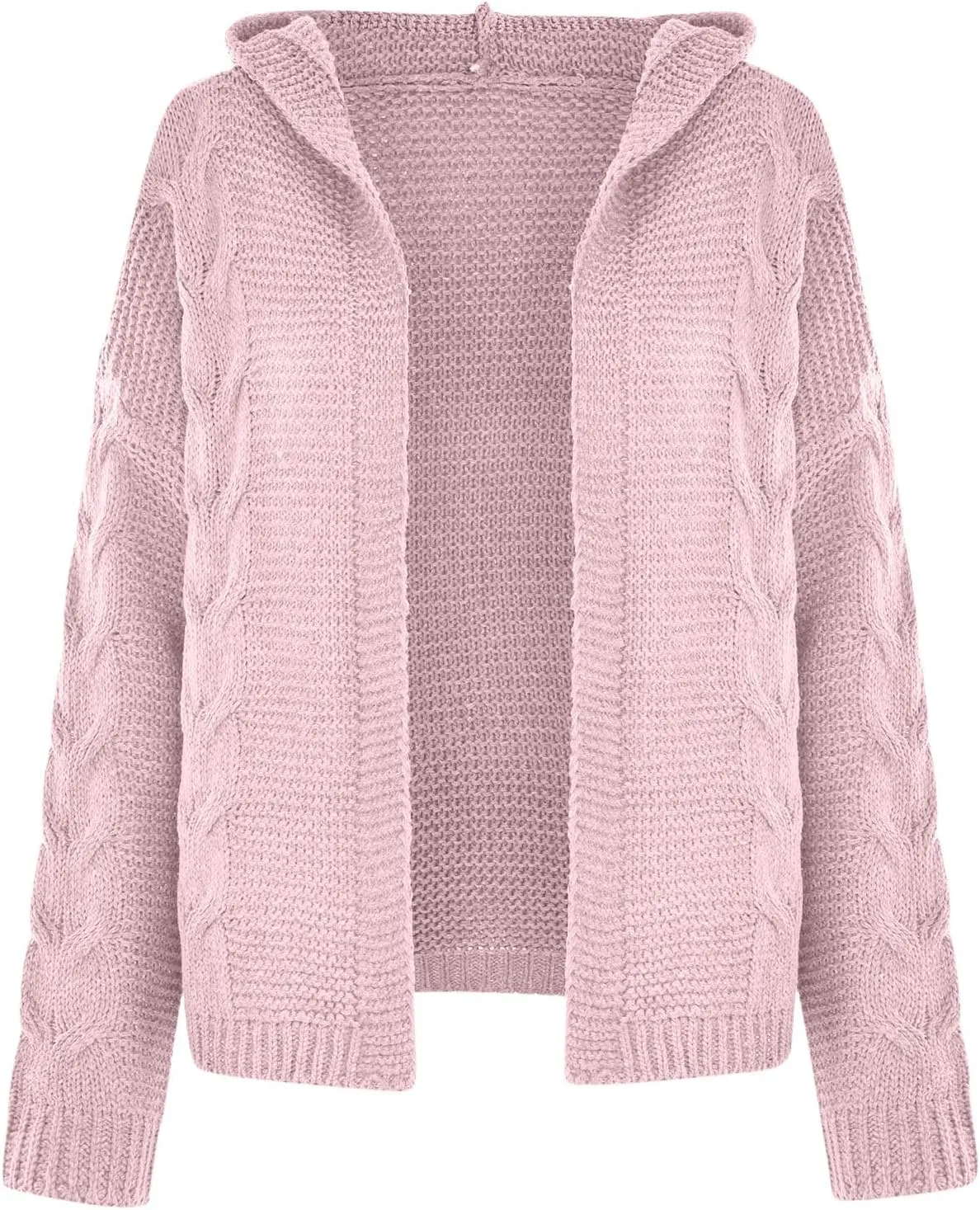 Womens Knitted Hooded Sweaters Open Front Cardigans Fall Fashion 2023 Winter Warm Outwear Coats Jackets Tops
