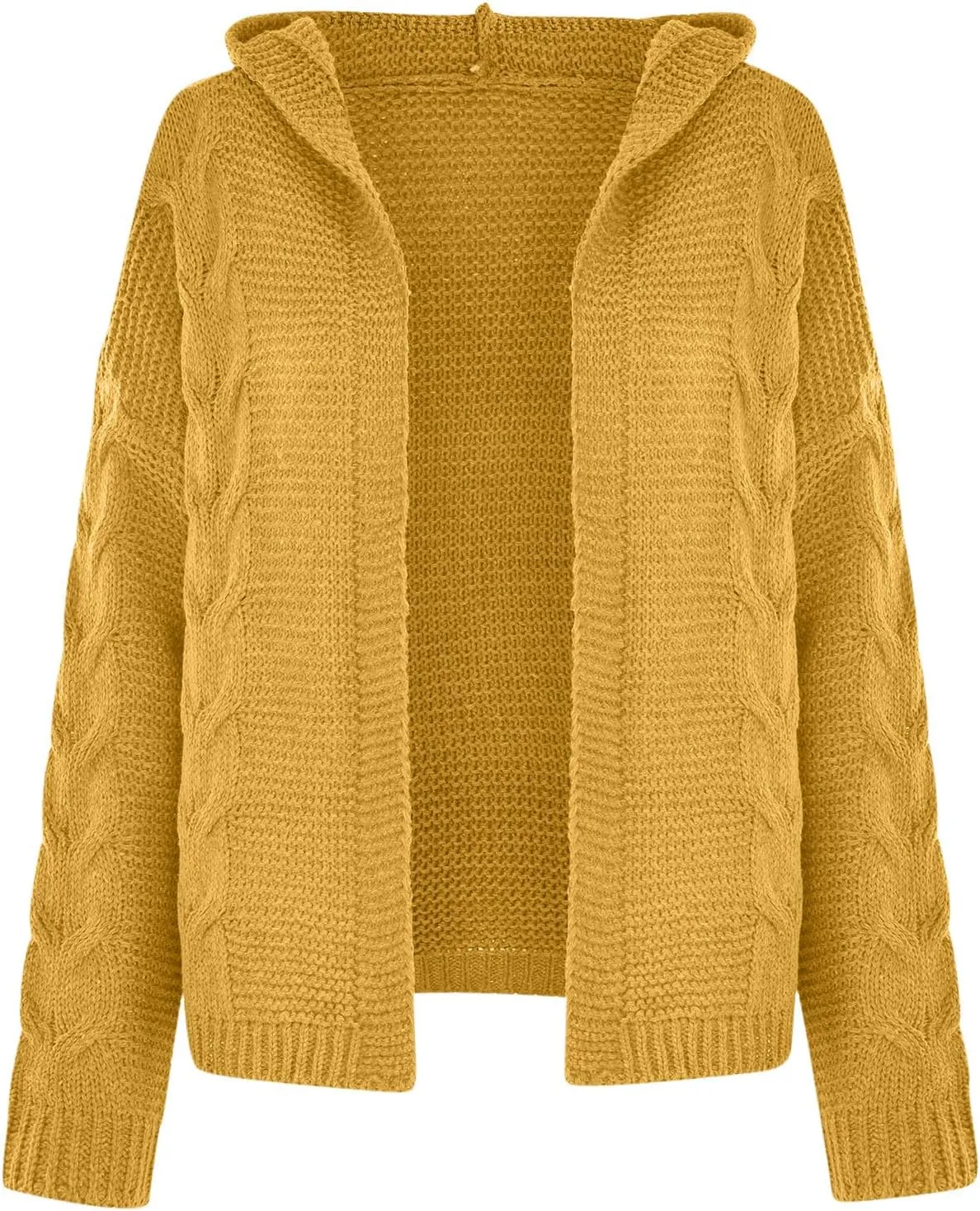 Womens Knitted Hooded Sweaters Open Front Cardigans Fall Fashion 2023 Winter Warm Outwear Coats Jackets Tops