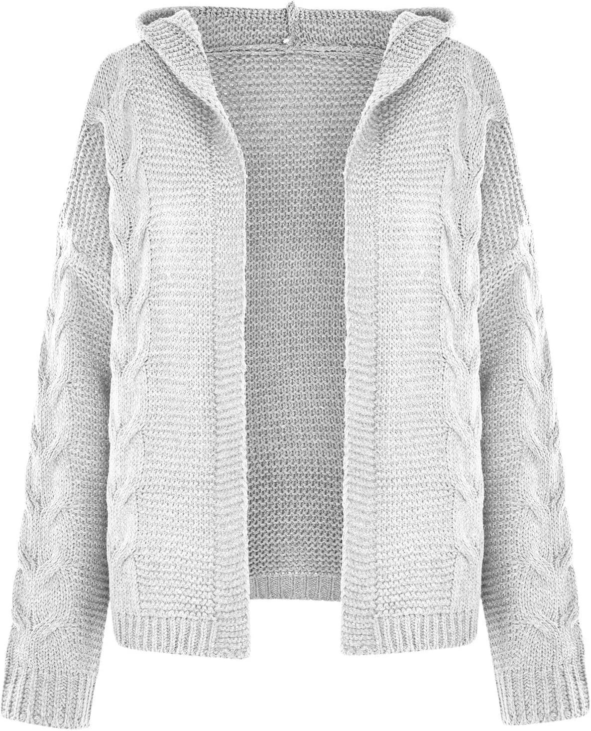 Womens Knitted Hooded Sweaters Open Front Cardigans Fall Fashion 2023 Winter Warm Outwear Coats Jackets Tops