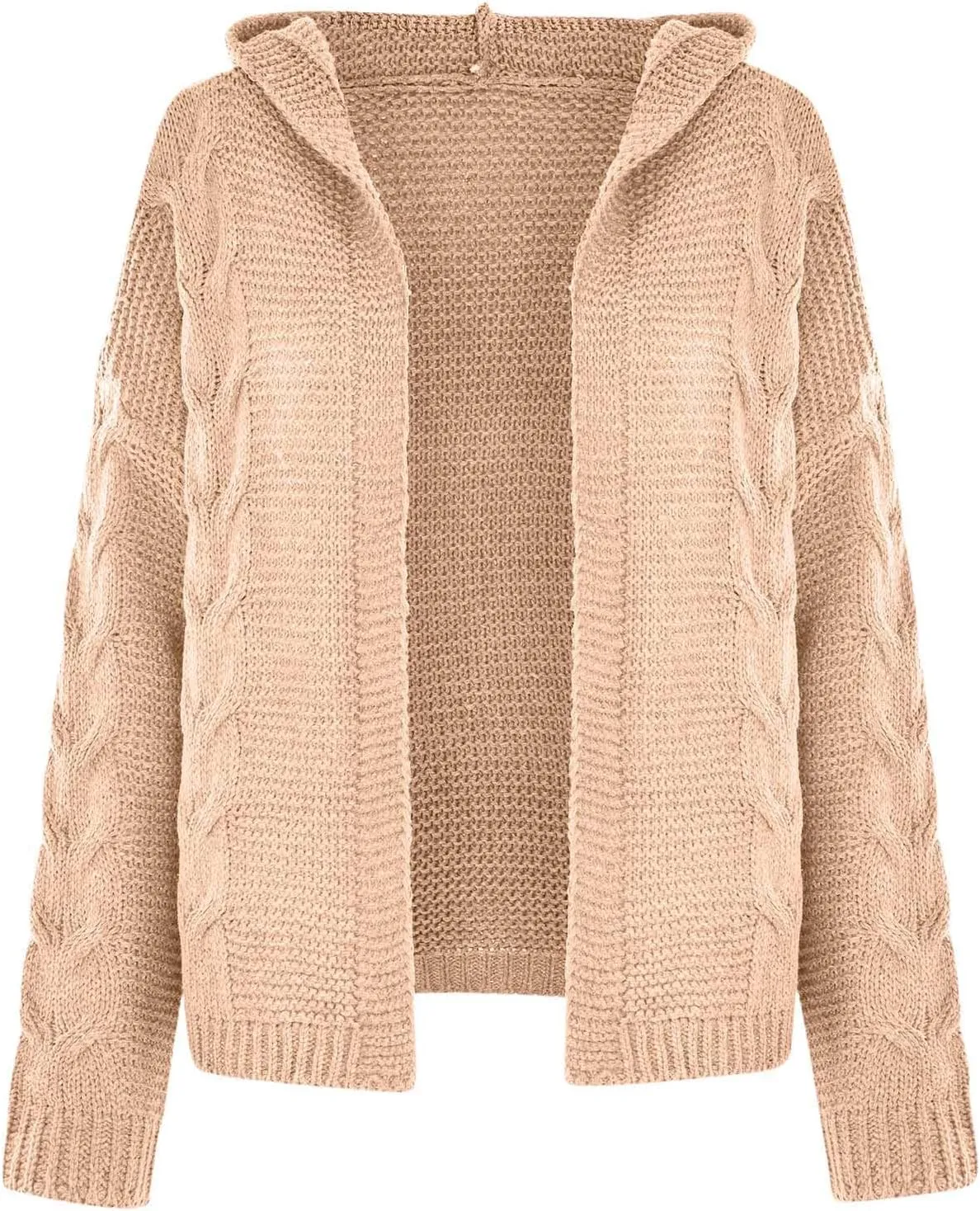 Womens Knitted Hooded Sweaters Open Front Cardigans Fall Fashion 2023 Winter Warm Outwear Coats Jackets Tops