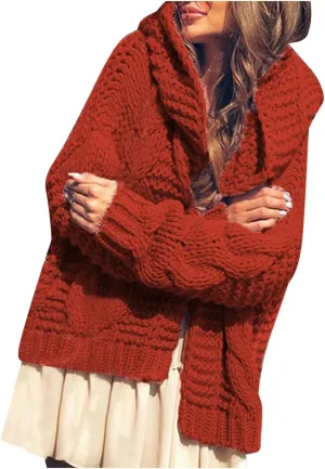 Womens Knitted Hooded Sweaters Open Front Cardigans Fall Fashion 2023 Winter Warm Outwear Coats Jackets Tops