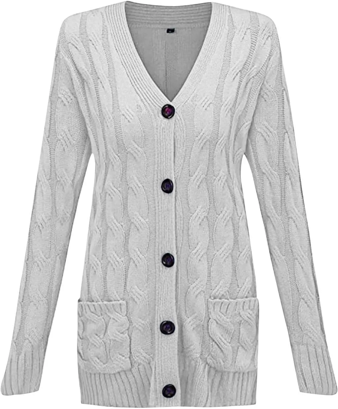 Women's Open Front Button Cardigan Chunky Knit Sweaters Fall Fashion 2023 Outfits Outerwear Coats Jackets
