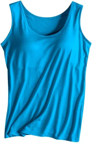 Womens Tank Tops with Built in Bras Pad Bra One Undershirt Camisole Tops for Women White Tank Top Woman Camisole