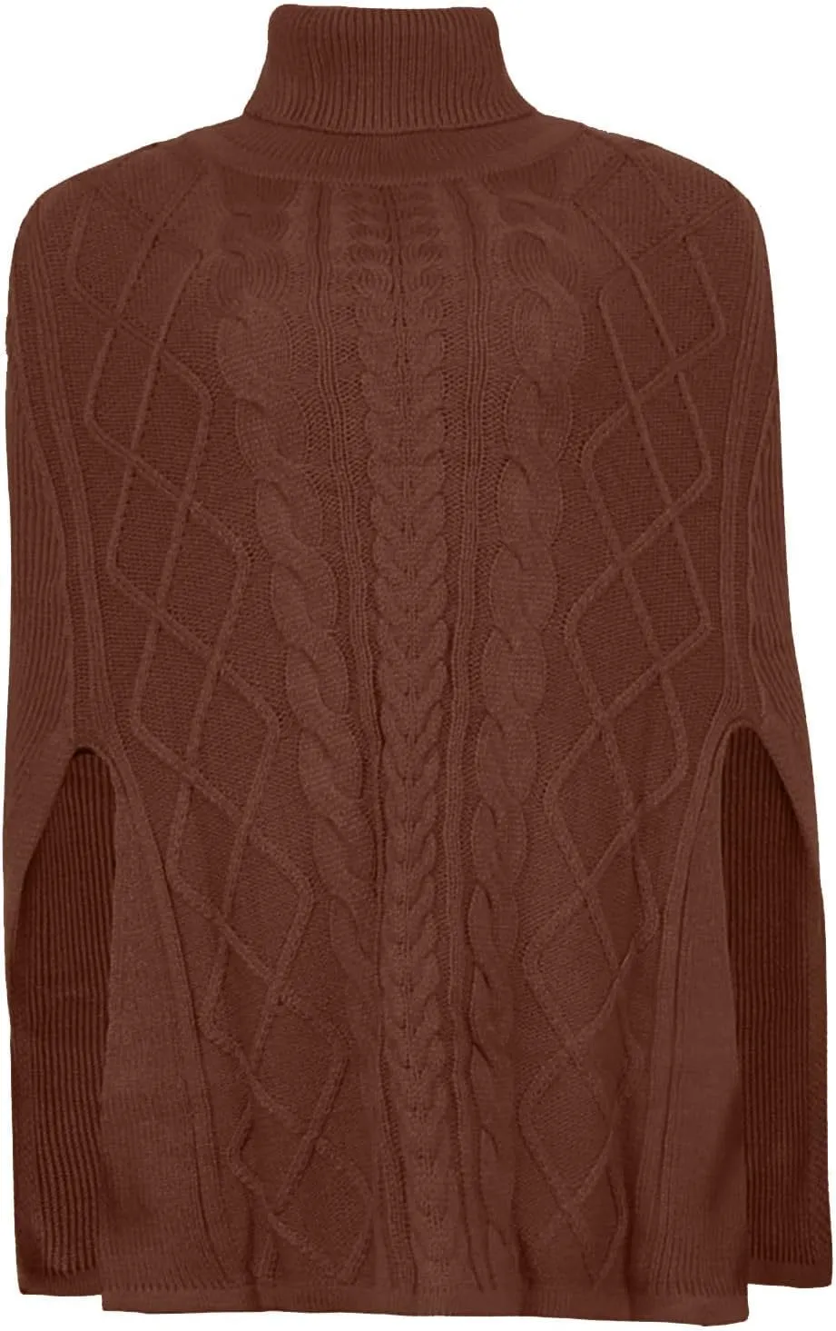 Women's Turtleneck Sweaters Chunky Cable Knit Pullover 2023 Fall Fashion Side Slit Poncho Sweater Shawl Top
