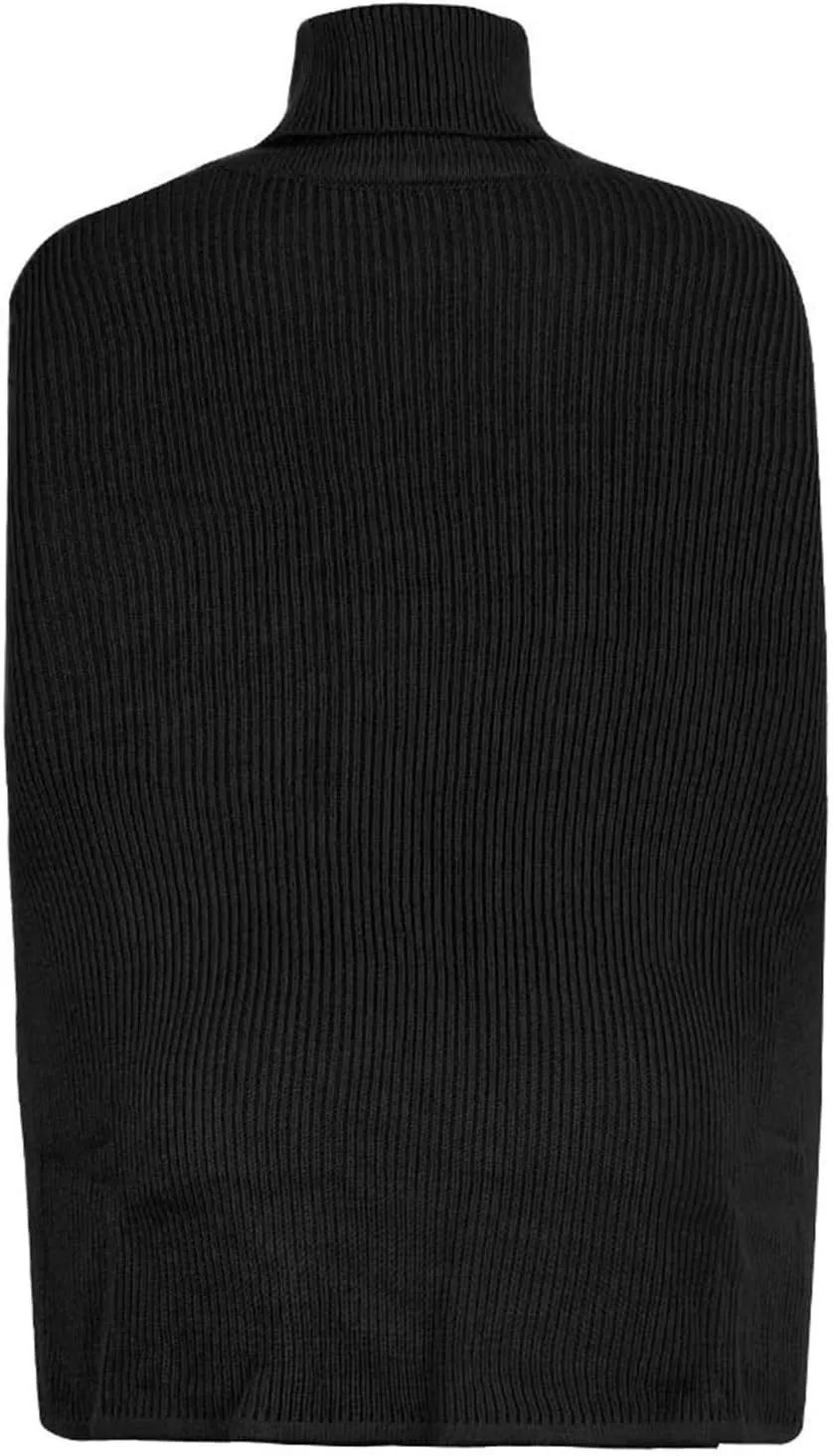 Women's Turtleneck Sweaters Chunky Cable Knit Pullover 2023 Fall Fashion Side Slit Poncho Sweater Shawl Top