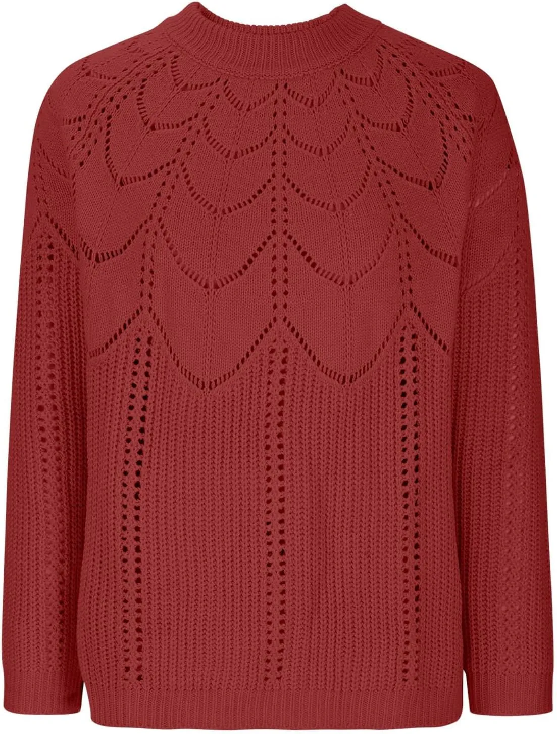 Women's Warm Knit Pullover Tops Chunky Cable Knit Pullover 2023 Fashion Sweaters Long Sleeve Crewneck Knitwear