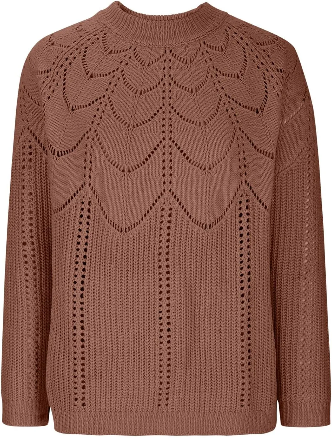 Women's Warm Knit Pullover Tops Chunky Cable Knit Pullover 2023 Fashion Sweaters Long Sleeve Crewneck Knitwear