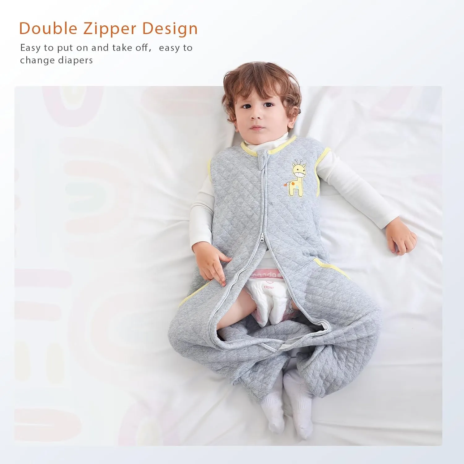WONDAY Toddler Sleep Sack with Legs, Toddler Sleeping Sack with Feet,Baby Sleep Sack,1.0 TOG Thick Toddler Sleep Sack 3t-5t