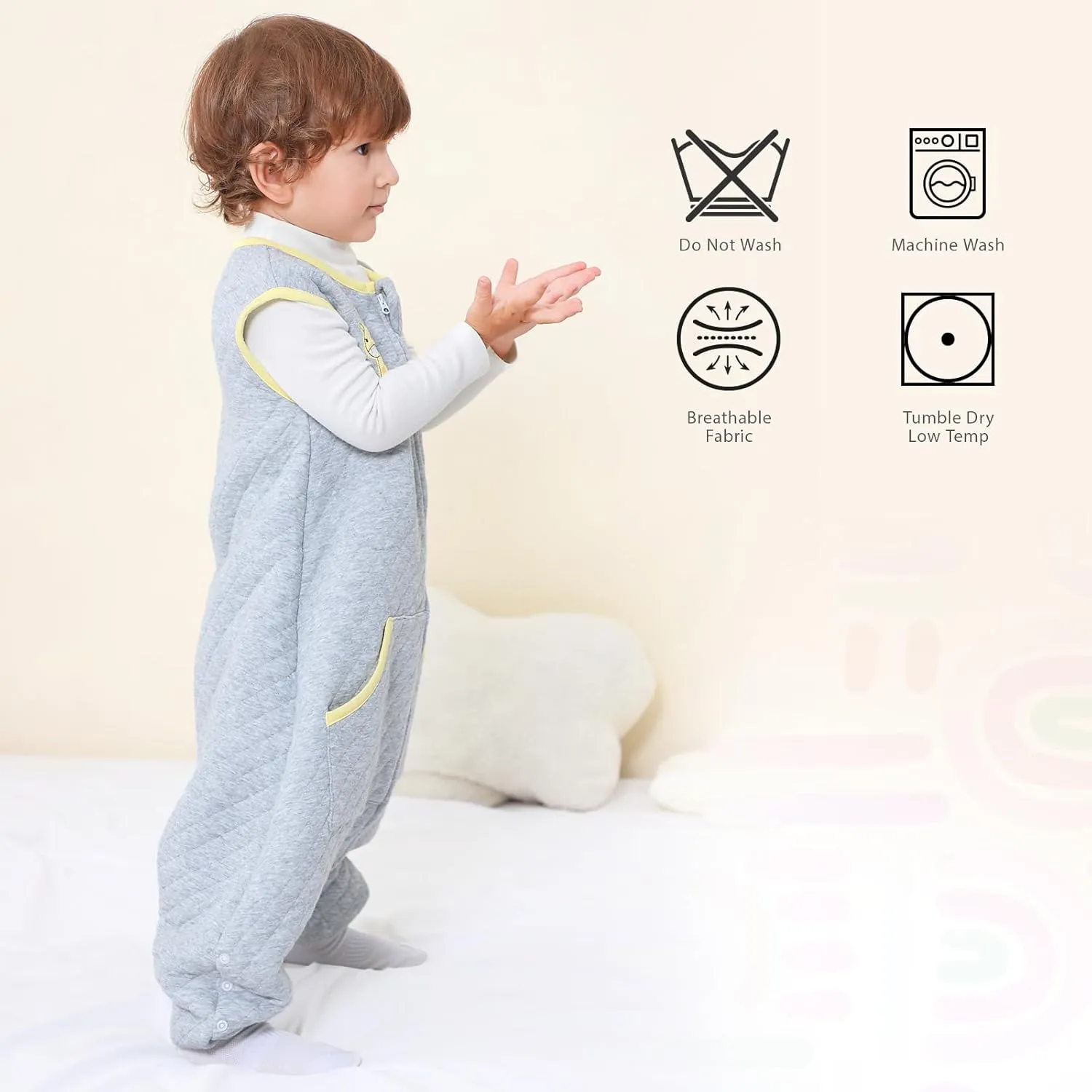 WONDAY Toddler Sleep Sack with Legs, Toddler Sleeping Sack with Feet,Baby Sleep Sack,1.0 TOG Thick Toddler Sleep Sack 3t-5t