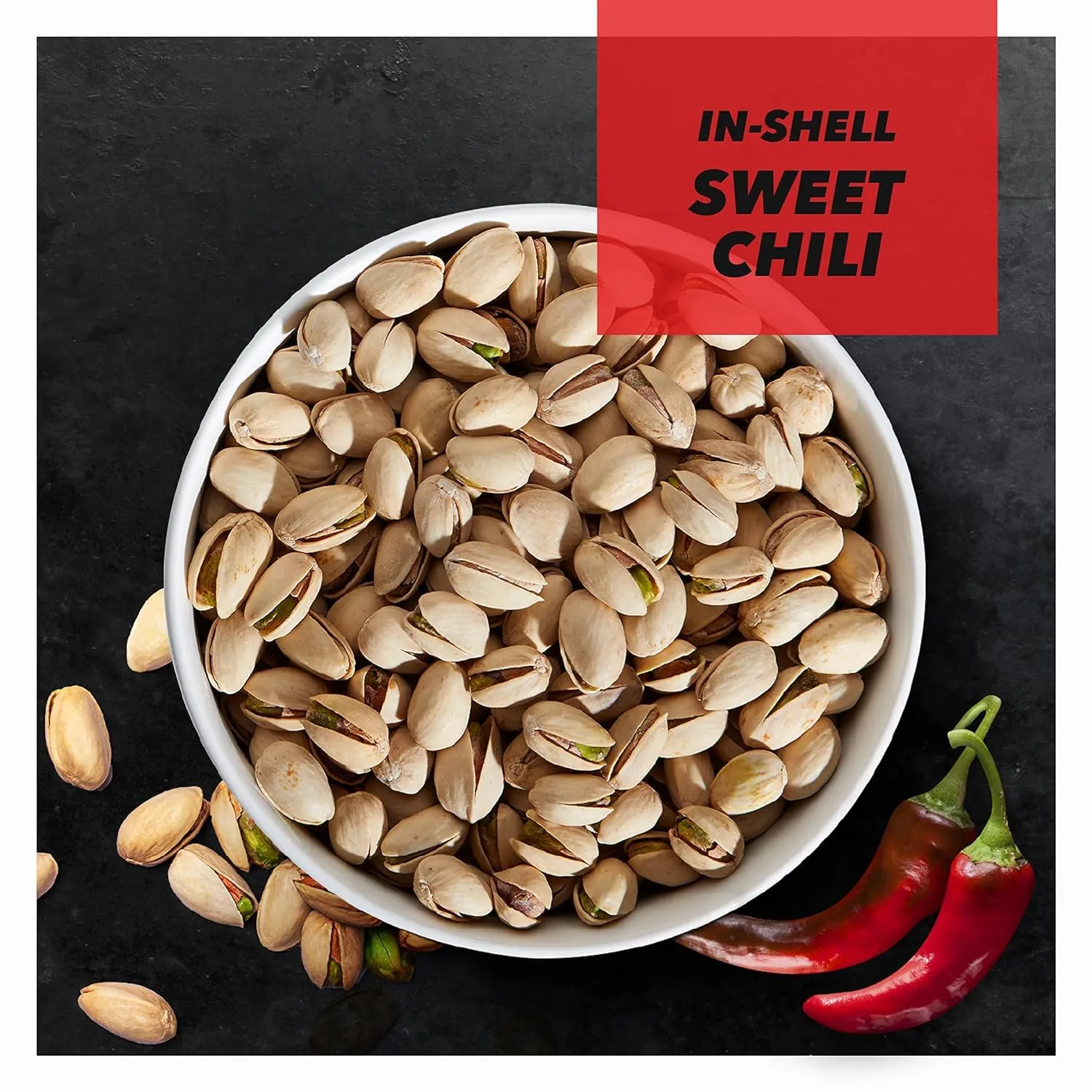 Wonderful Pistachios In Shell, Sweet Chili Flavored Nuts, 4.5 Ounce Bag (Pack of 8), Protein Snacks, Office Snacks, Healthy Snacks for Adults