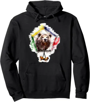 Wood Badge critter, Bear watercolor sketch print Pullover Hoodie