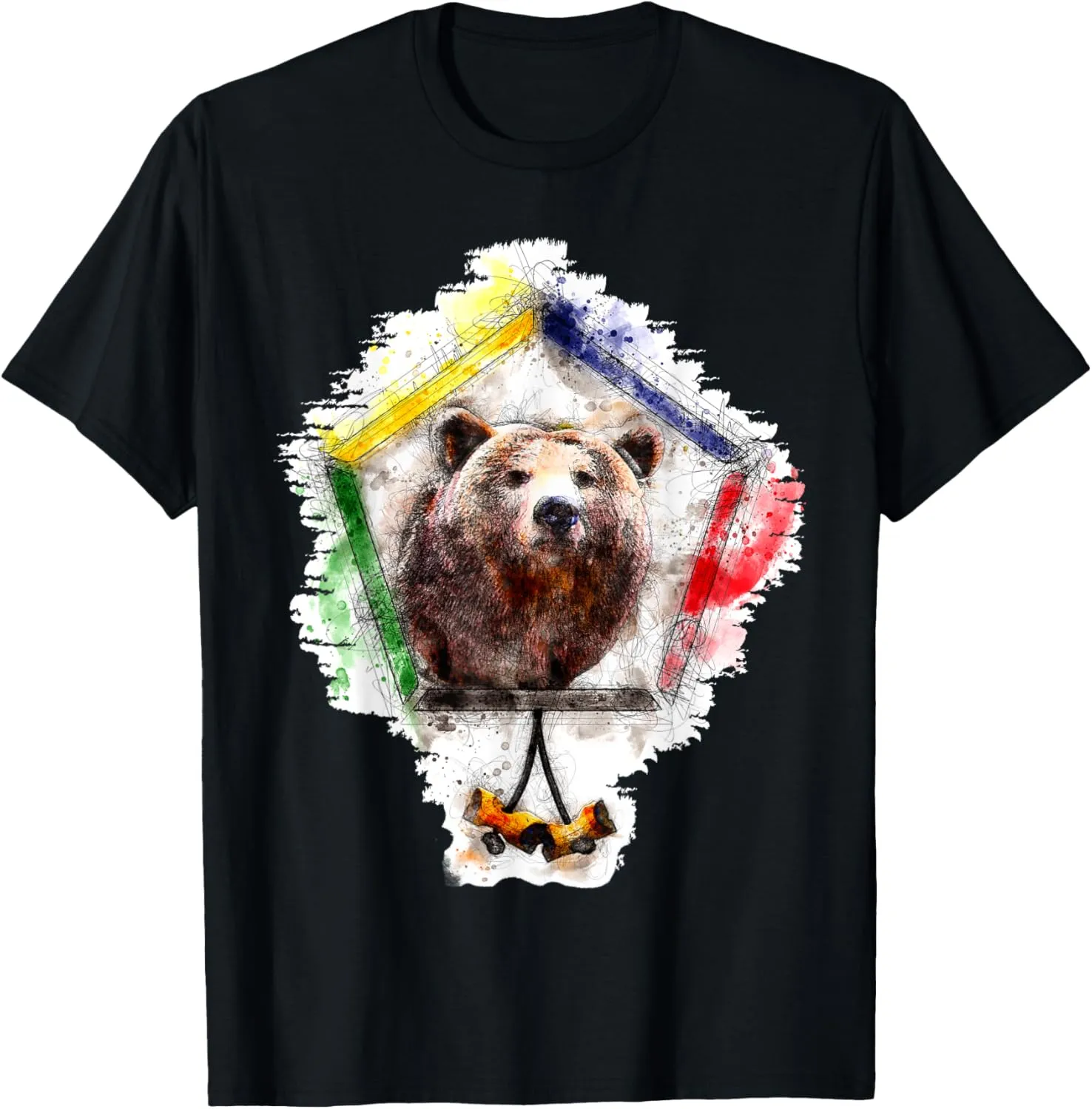 Wood Badge critter, Bear watercolor sketch print T-Shirt
