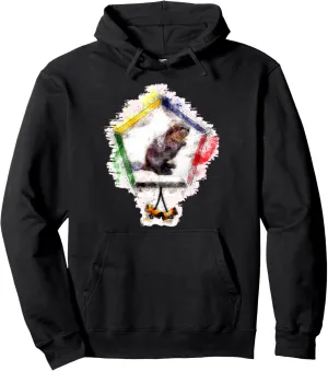 Wood Badge critter, Beaver watercolor sketch print Pullover Hoodie