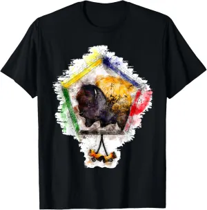 Wood Badge critter, Buffalo watercolor sketch print T-Shirt
