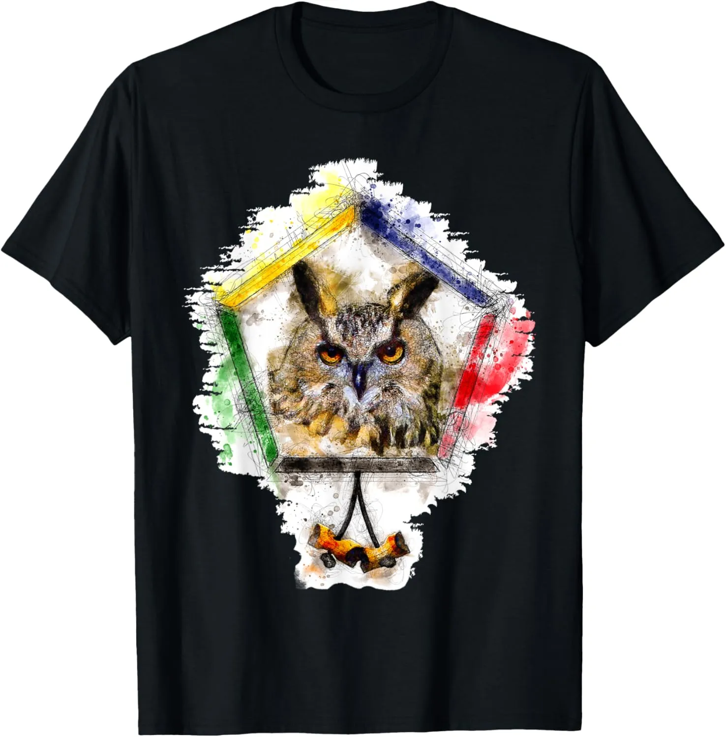 Wood Badge critter, Owl watercolor sketch print T-Shirt