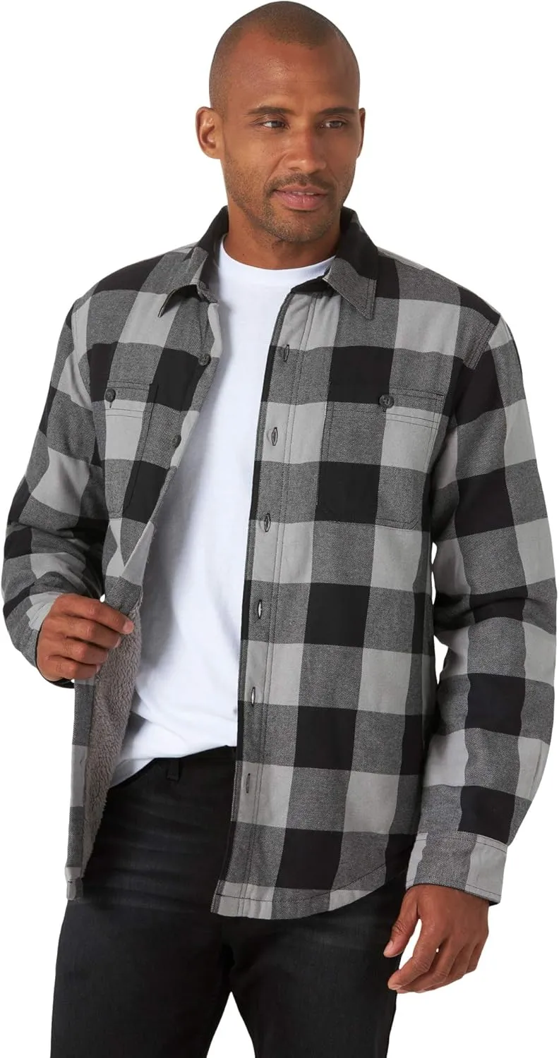 Wrangler Authentics Men's Long Sleeve Sherpa Lined Shirt Jacket