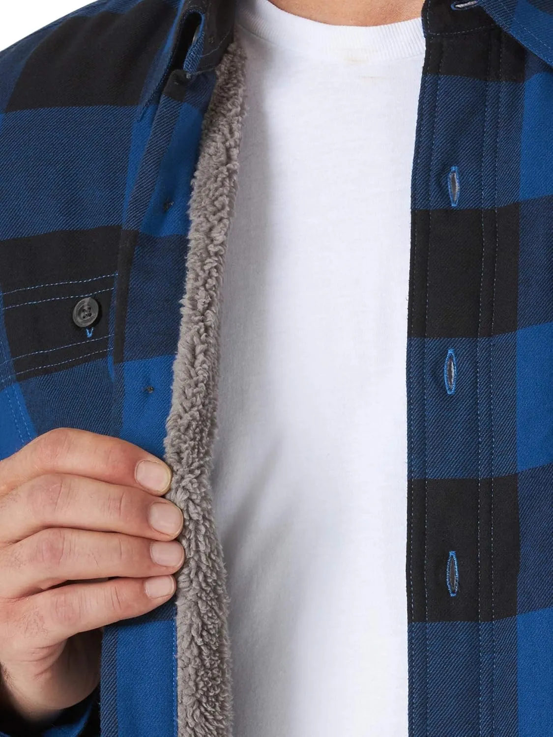 Wrangler Authentics Men's Long Sleeve Sherpa Lined Shirt Jacket