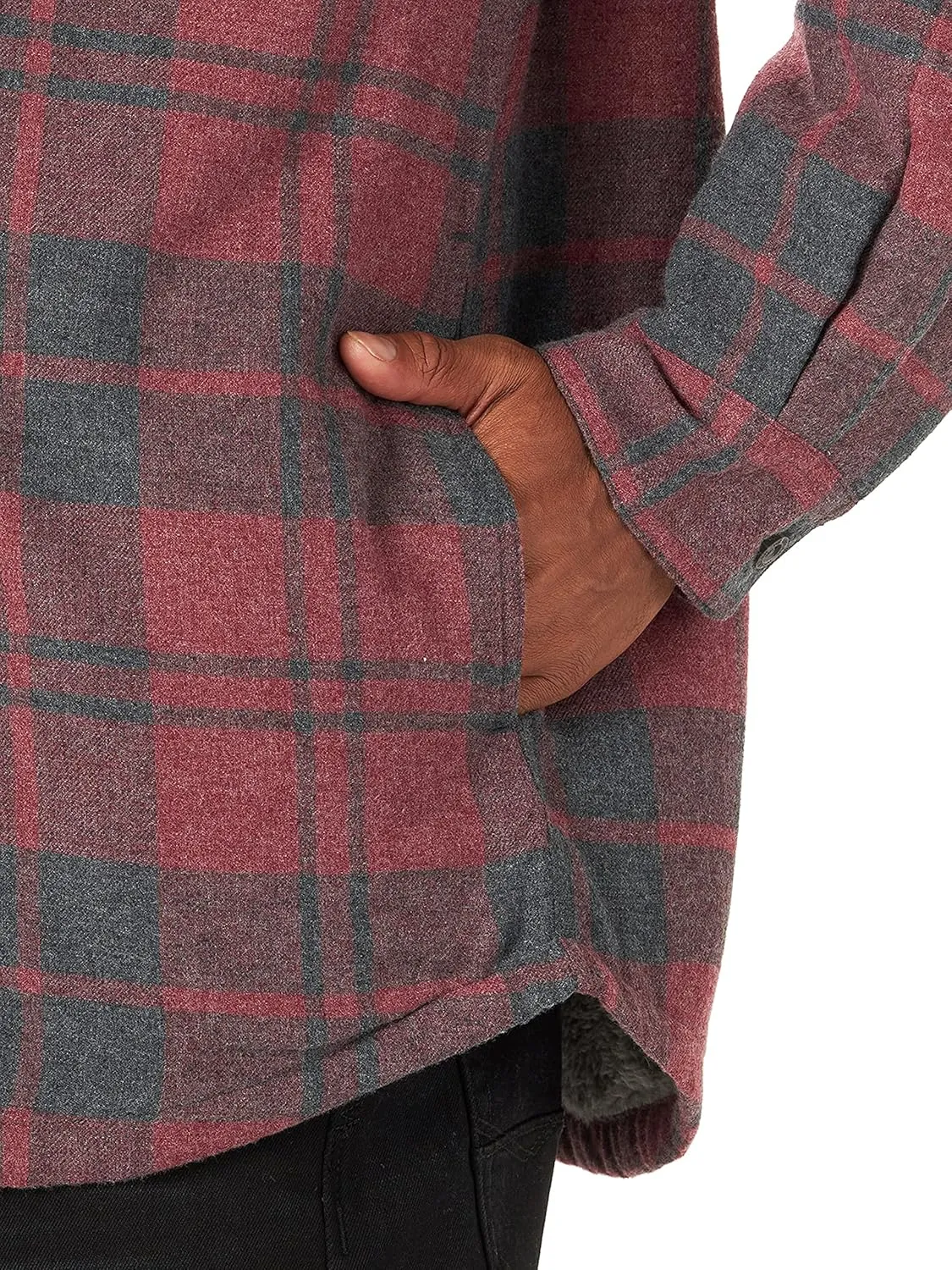 Wrangler Authentics Men's Long Sleeve Sherpa Lined Shirt Jacket
