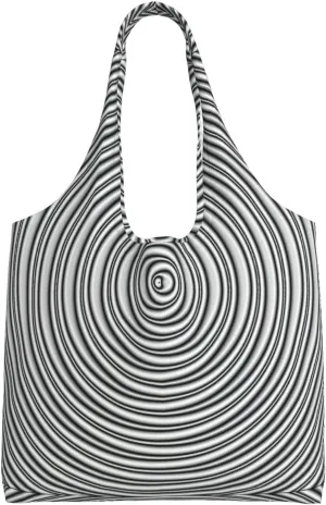 WURTON Optical Spin Illusion Print Canvas Tote Bag Travel Tote Bag Shoulder Reusable Grocery Bags Mom Birthday Giving