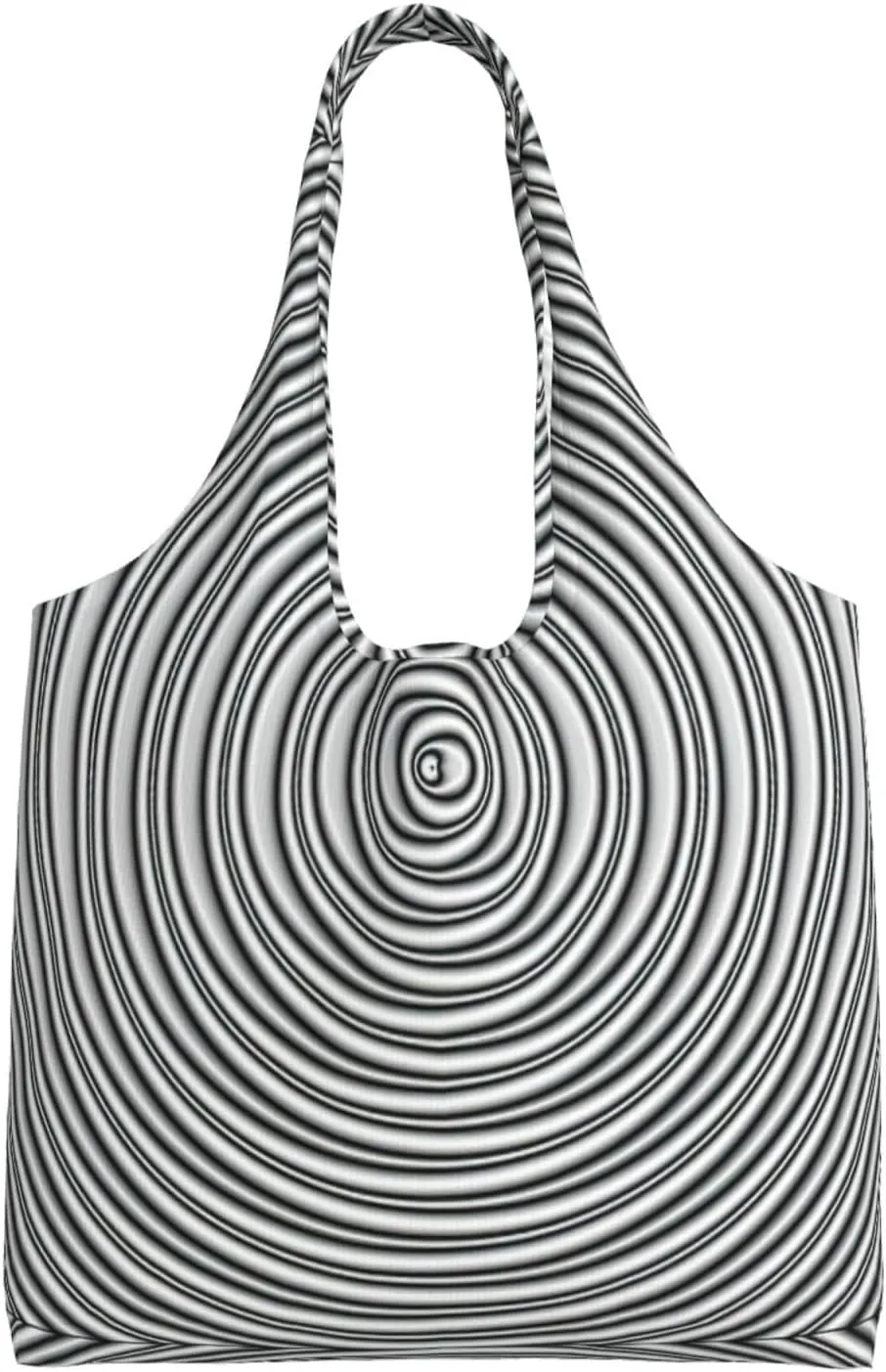 WURTON Optical Spin Illusion Print Canvas Tote Bag Travel Tote Bag Shoulder Reusable Grocery Bags Mom Birthday Giving
