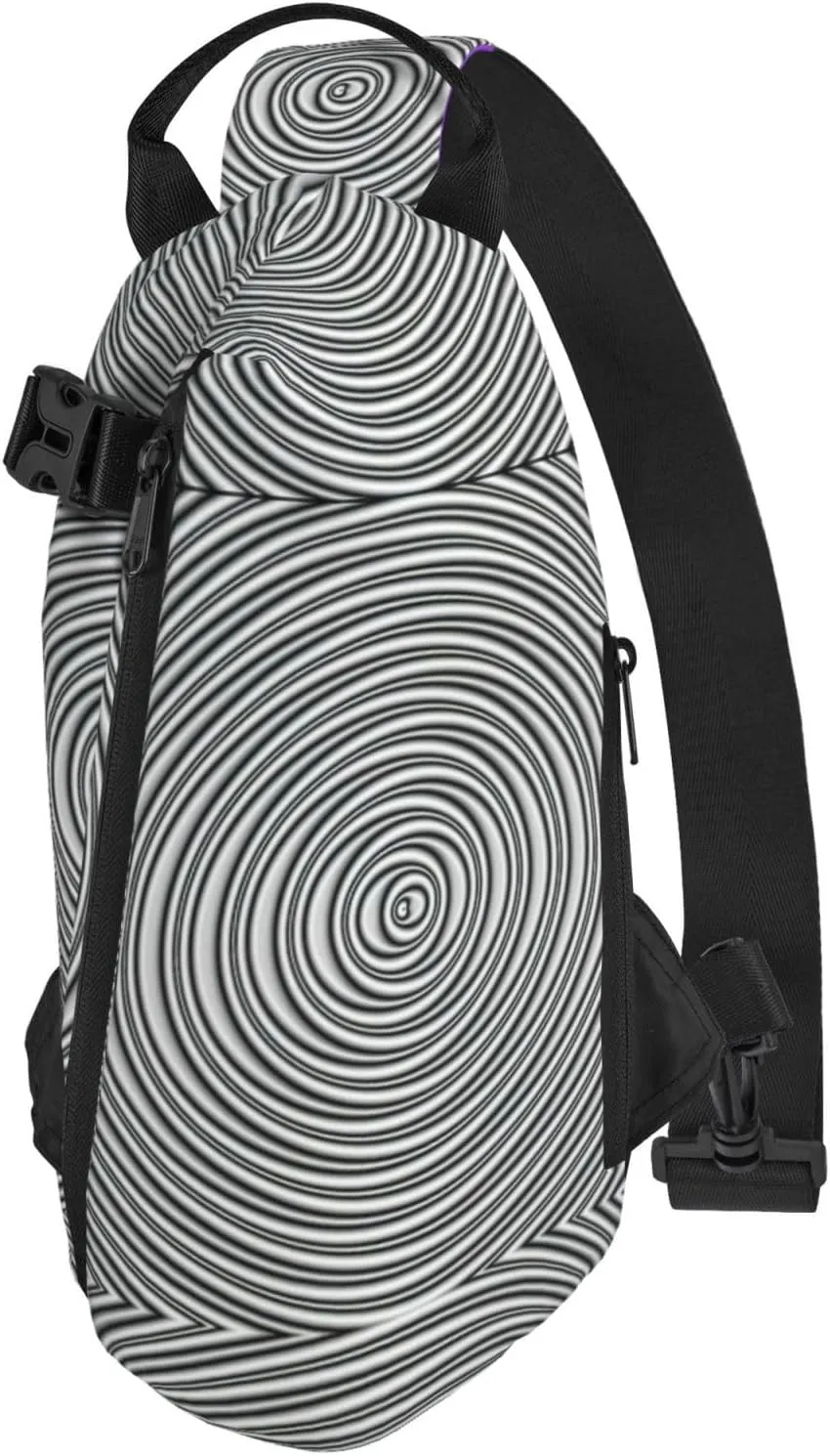 WURTON Optical Spin Illusion Print Crossbody Backpack Cross Pack Lightweight Sling Bag Travel, Hiking