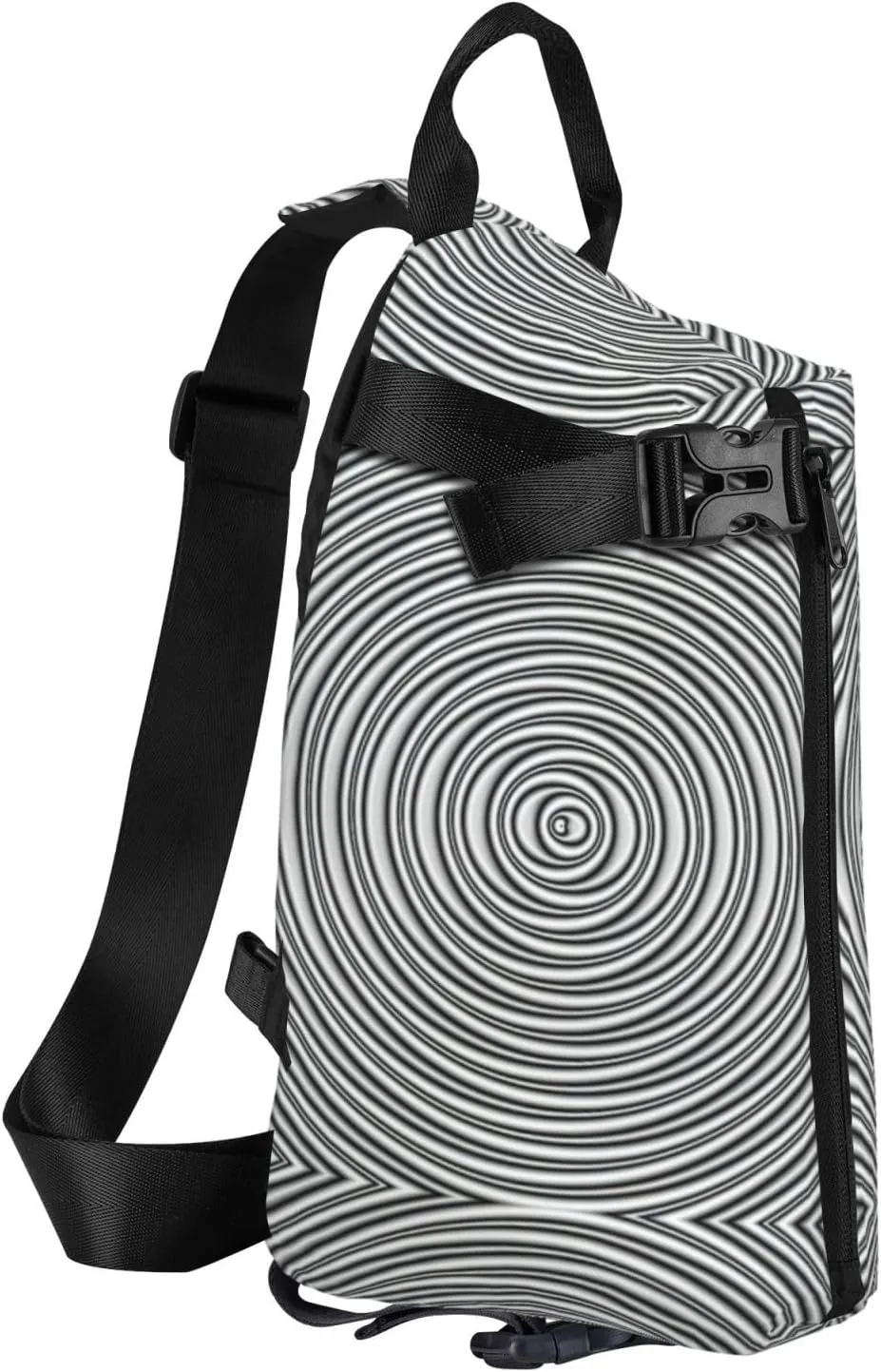 WURTON Optical Spin Illusion Print Crossbody Backpack Cross Pack Lightweight Sling Bag Travel, Hiking