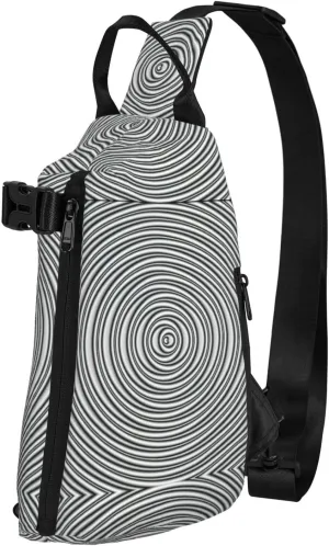 WURTON Optical Spin Illusion Print Crossbody Backpack Cross Pack Lightweight Sling Bag Travel, Hiking