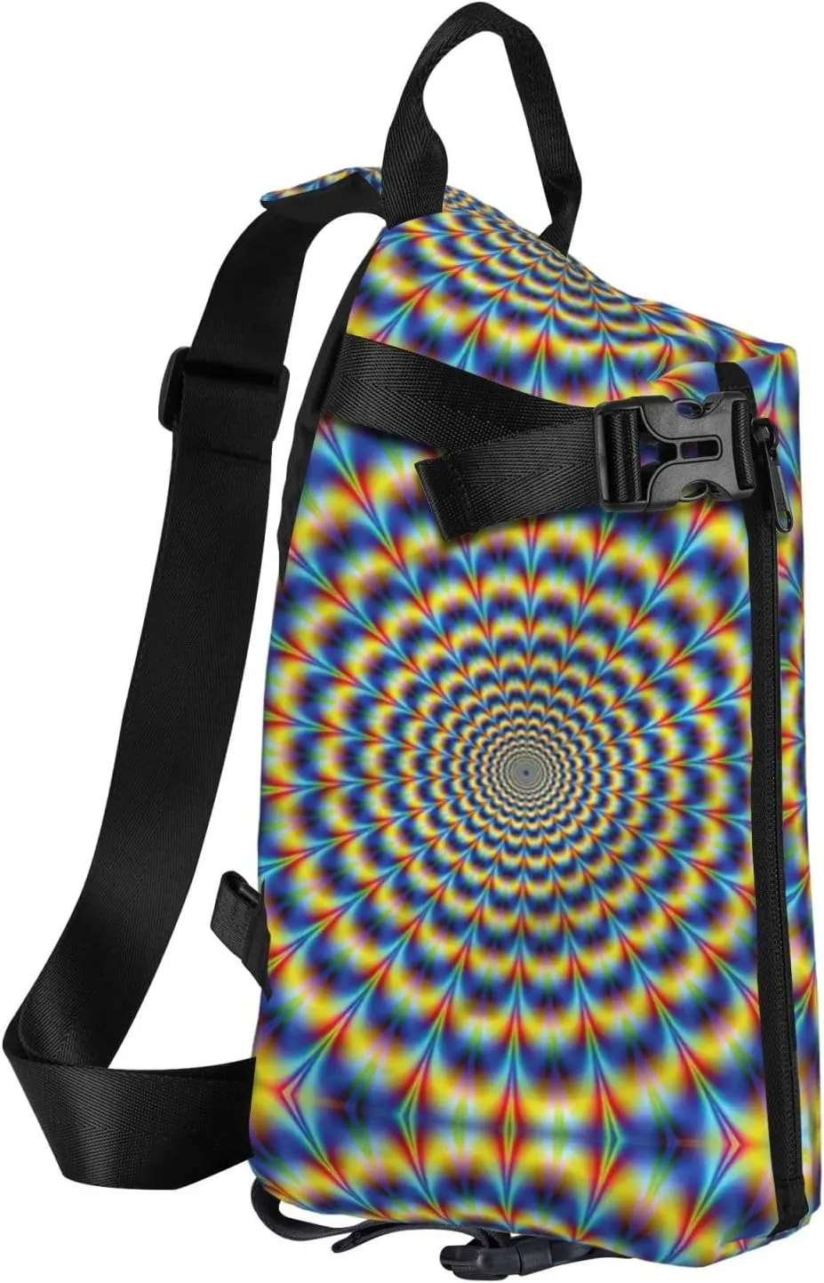 WURTON Spiral Optical Illusion Gif Print Crossbody Backpack Cross Pack Lightweight Sling Bag Travel, Hiking