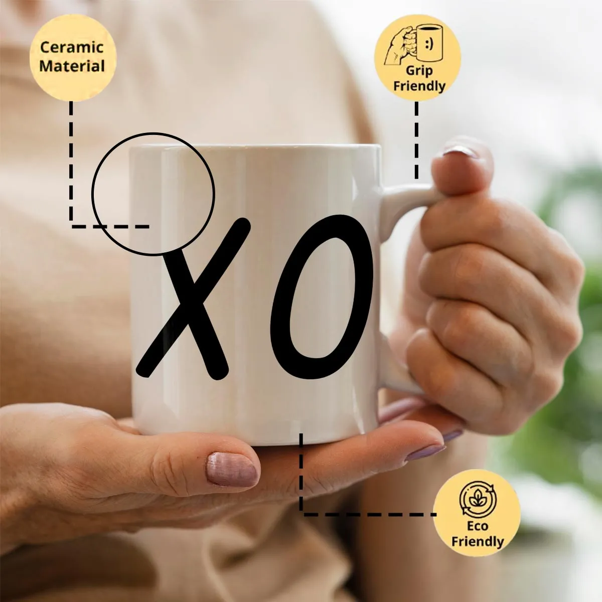 XOXO Printed Couple Coffee Mug Gift for Valentine's Day