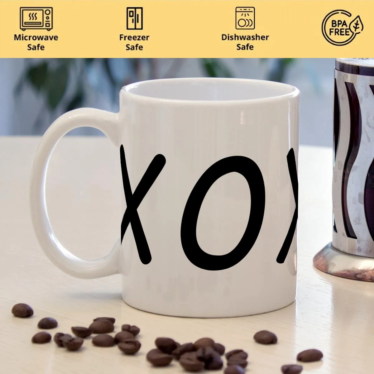 XOXO Printed Couple Coffee Mug Gift for Valentine's Day