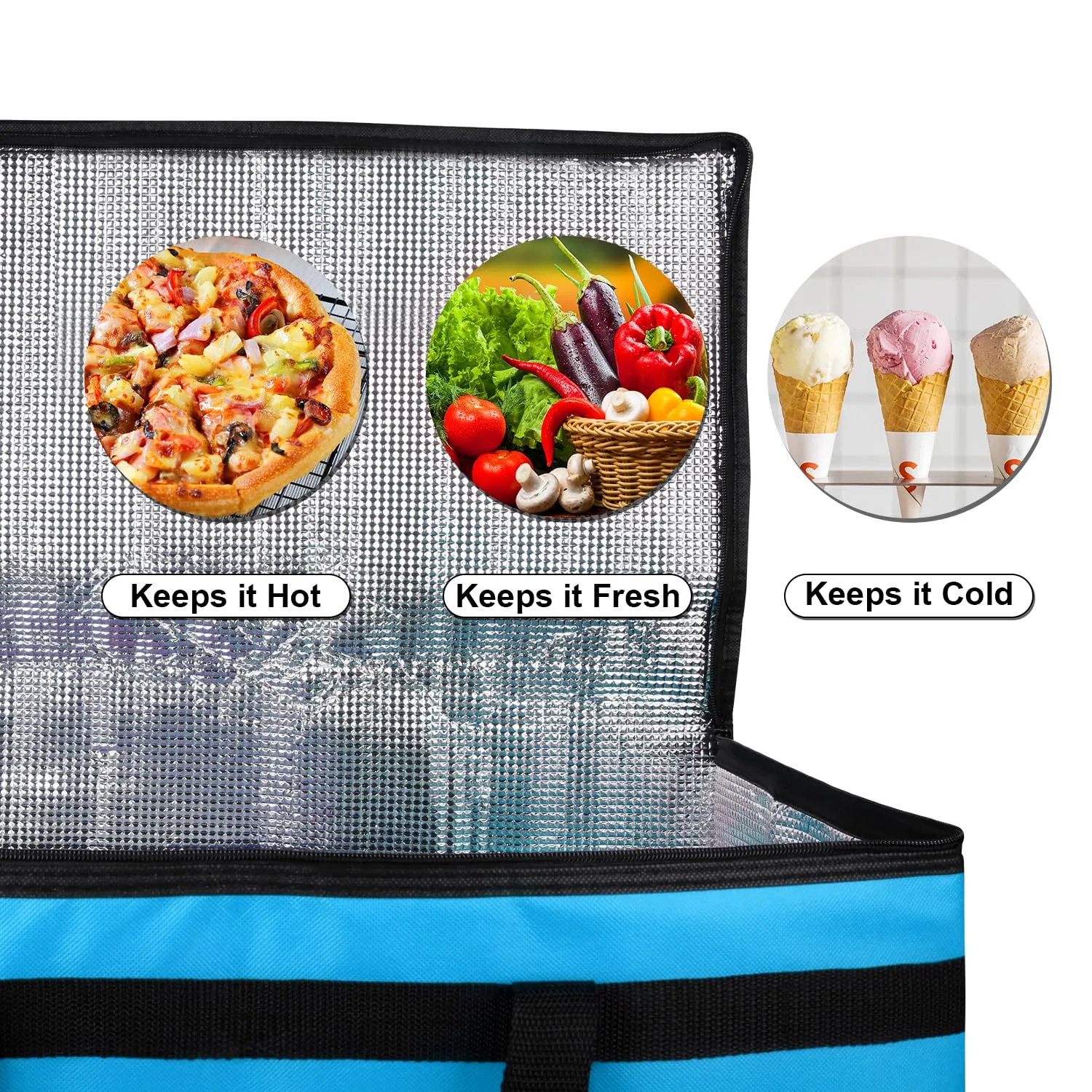 XXXL Insulated Food Delivery Bag Cooler Bags Keep Food Warm Catering Therma for doordash Catering Cooler Bags Keep Food Warm Catering Therma Catering Shopper hot Blue Blue…
