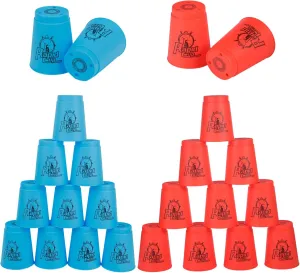 yeesport Sport Stacking Cups, 24pcs Sports Stacking Cups Speed Training Game for Challenge Competition Travel Party Gift for Kids and Adults (Blue & Red)