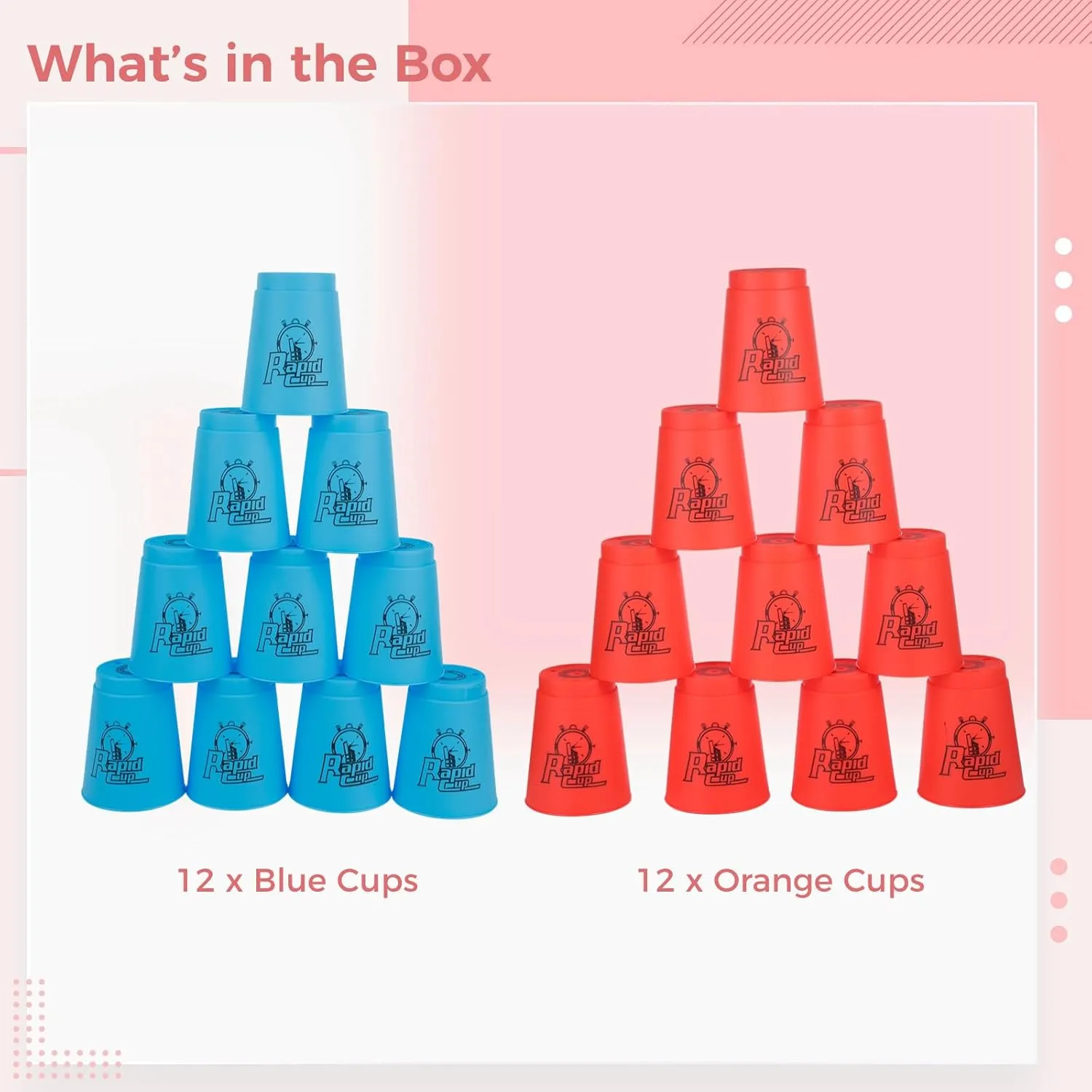 yeesport Sport Stacking Cups, 24pcs Sports Stacking Cups Speed Training Game for Challenge Competition Travel Party Gift for Kids and Adults (Blue & Red)