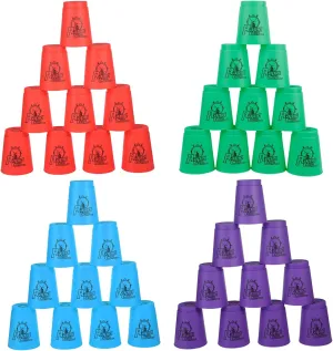 yeesport Sport Stacking Cups, 48pcs Sports Stacking Cups Speed Training Games for Travel Party Challenge Competition Gift for Kids and Adults (Blue Green Orange Purple)