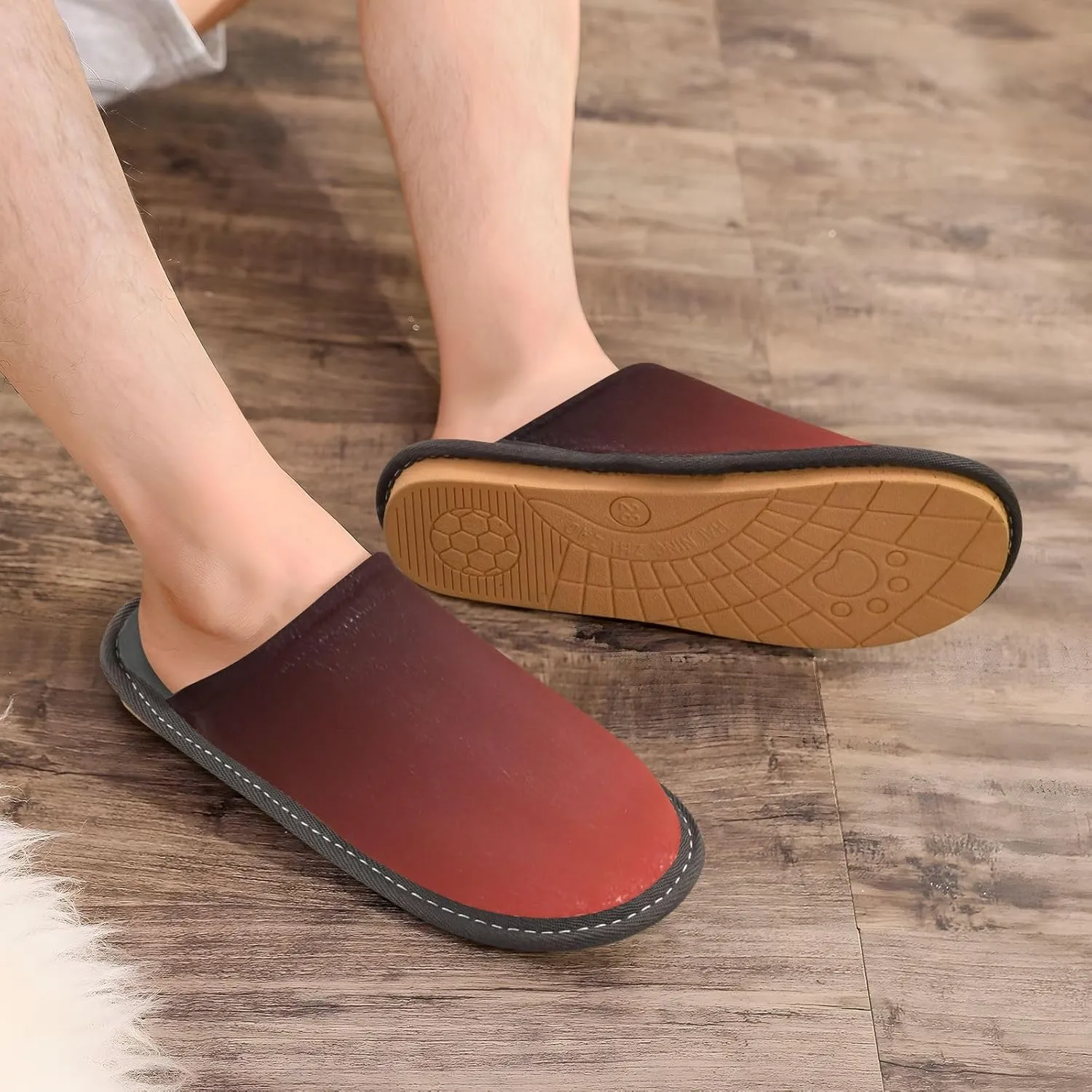 Yellow Lavender Gradient House Slippers for Women Men Non-Slip Comfy Slippers