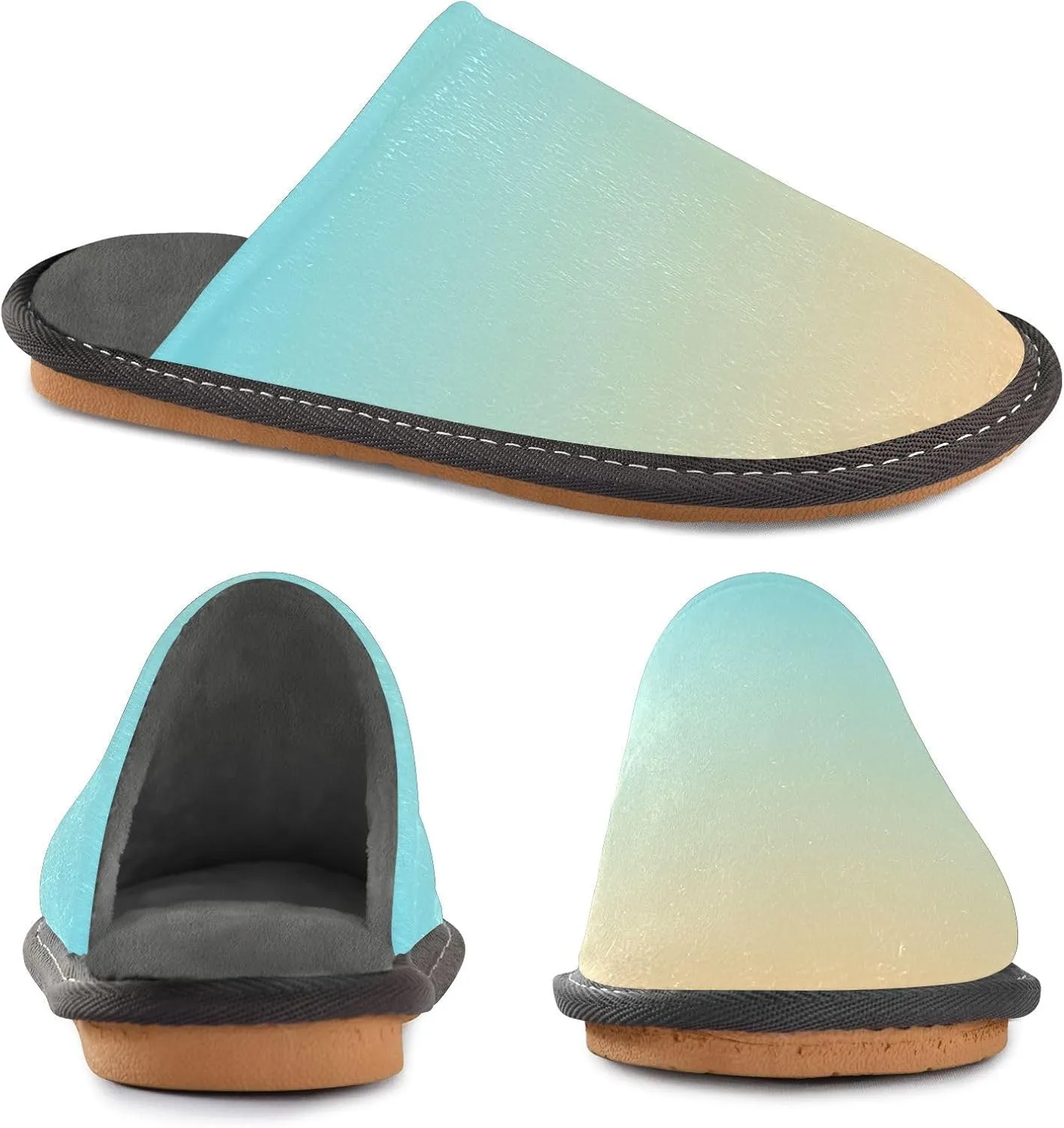 Yellow Lavender Gradient House Slippers for Women Men Non-Slip Comfy Slippers